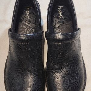 b.o.c. Black Embossed Leather Slip-Ons